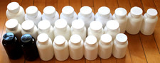 Pill Bottles-24 Empty Plastic Bottles-Various Sizes-Flip Tops and Screw on Lids