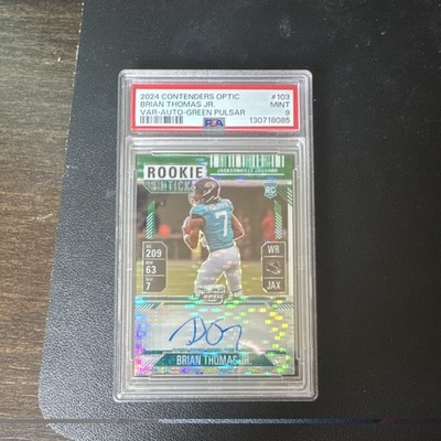 Panini 2024 Contenders Optic Rookie Ticket Auto Brian Thomas Jr /25 PSA 9 Jags