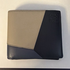 LOEWE Men’s Bifold Wallet Black/Beige Colorblock Logo Credit Card
