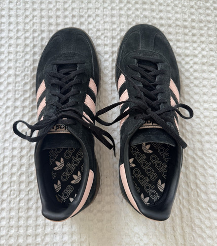 adidas Handball Spezial Suede Low Top Sneakers Black Pink Lace-Up Rubber