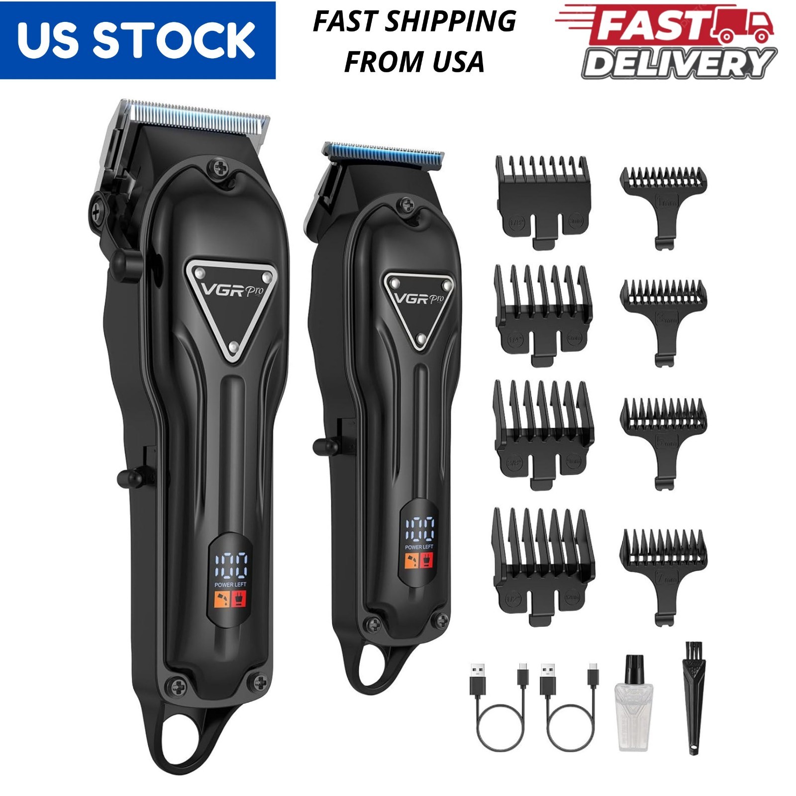 Cordless Electric Hair Clipper & Trimmer Set for Family Barber Use Hair Cutting