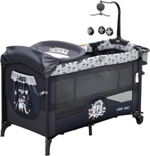 5 In 1 Travel Cot, Foldable Baby Bedside Sleeper with Bassinet, Diaper Change