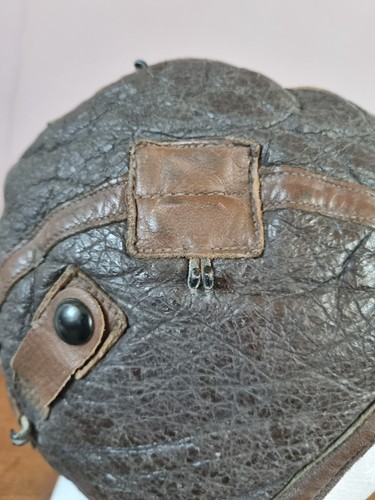 ORIGINAL WW2 US ARMY AIR CORPS B-6 LEATHER SHEEPSKIN FLYING HELMET - Picture 9 of 20