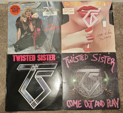 Twisted Sister - 4 Vinyl Albums. Stay Hungry, Love is for Suckers MORE!! As Is!
