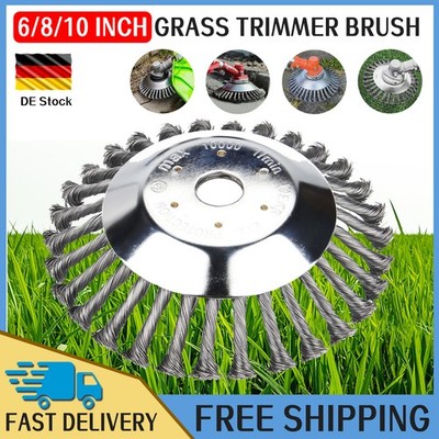 6 -10  Gras Strimmer Kopf Trimmer Bürste STEEL Draht Rad Garten Unkraut Trimmer