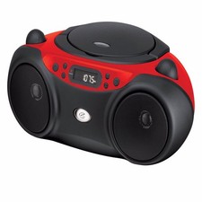GPX CD Player and Boombox Black/Red AC/DC or Battery