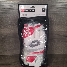 Lotto GK300 Goalkeeper Gloves Size 8 Soccer Goalie Gloves Red White