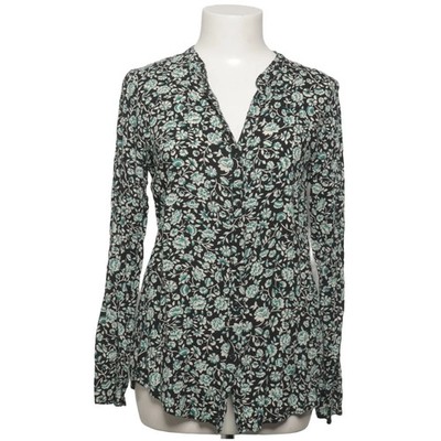 Indiska, Bluse, Größe: S, Schwarz/Grün/Weiß, Viskose, Blumen, Damen #gRe