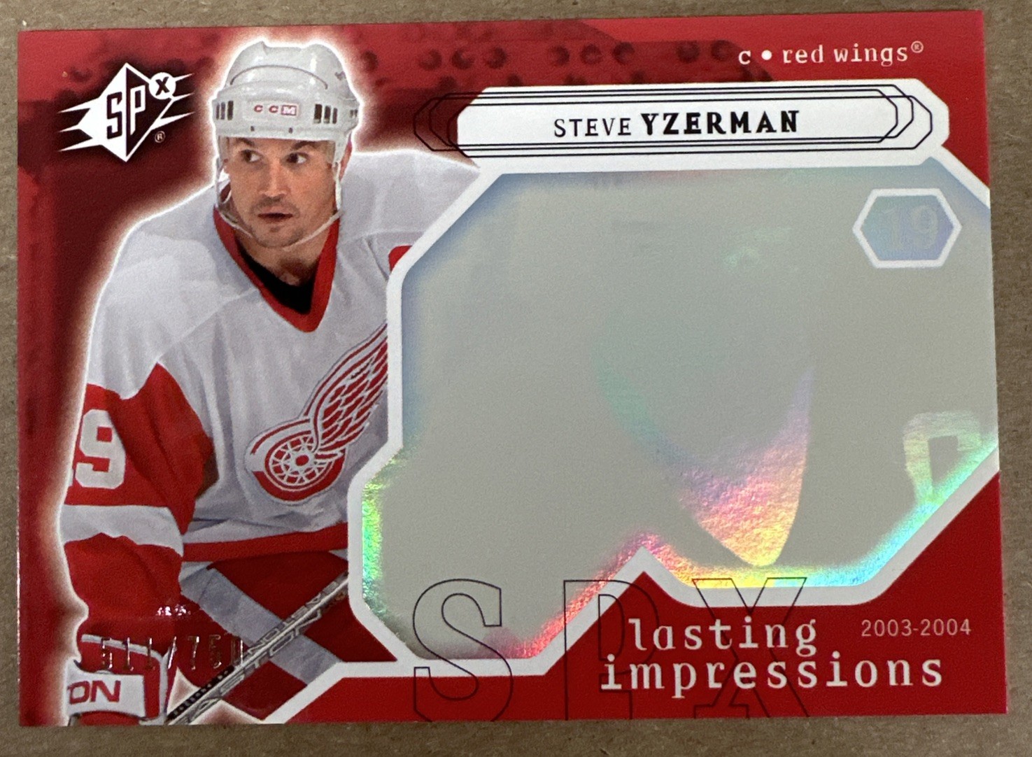 2003-04 Upper Deck SPX Steve Yzerman #120 Lasting Impressions /750 Red Wings
