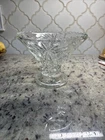 Vintage Anchor Hocking EAPC Punch Bowl Stand STAR OF DAVID Glass Compote 6¾" EUC