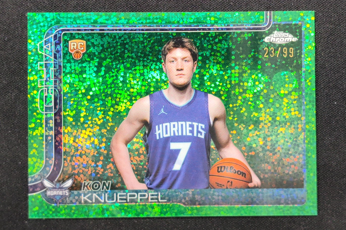 2025-26 Topps Chrome Kon Knueppel Image Variation Green Sparkle RC /99 #254 SSP