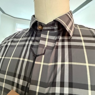 Burberry Men's SHEFFORD Gray Check Short Sleeve Shirt 8084691