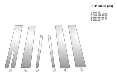 For Lincoln MKS 2013-2016 B&I PP11066-PCH Chrome Pillar Posts