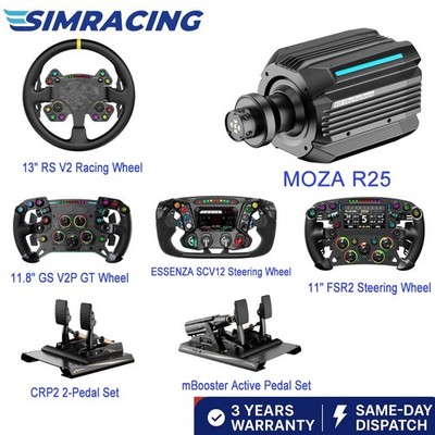 MOZA R25 Ultra 25Nm Direct Drive Racing Wheel Base System with Wheel & Pedal Opt