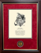 ALABAMA FOOTBALL HEAD COACH NICK SABAN INSPIRATIONAL QUOTE PRINT FRAMED w/ coin