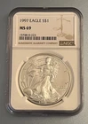 1997 Silver Eagle Dollar $1 - NGC MS 69