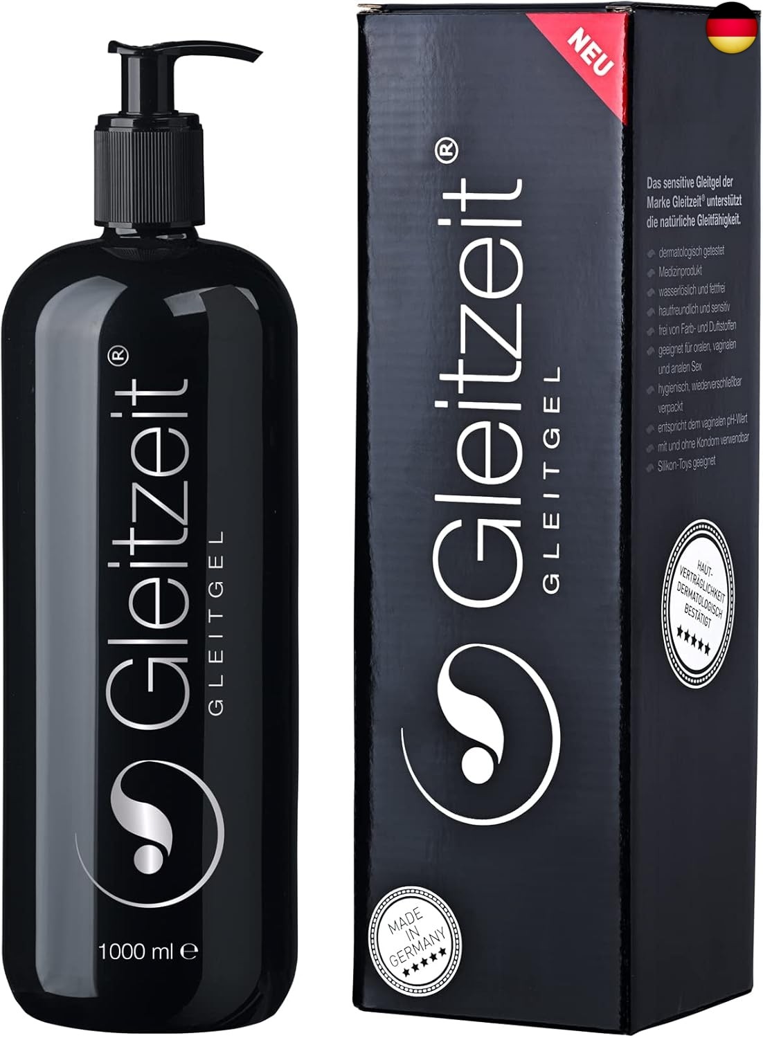Gleitzeit® Gleitgel Wasserbasis PREMIUM 1 Liter XXL Gleitmittel sensitiv