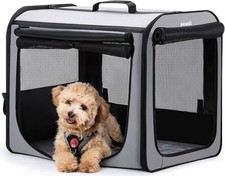 Foldable Dog Car Crate Portable Pet Travel Carrier Breathable Dog Cage