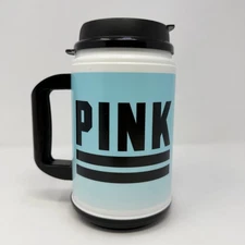 VICTORIA SECRET PINK TRAVEL CHUG MUG BABY BLUE JUMBO BOTTLE WITH HAND 24 FL OZ