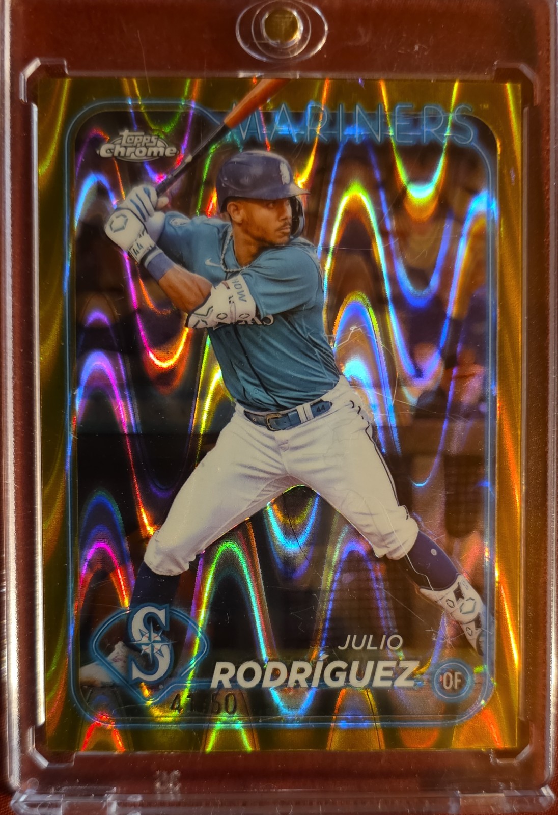 2024 Topps Chrome - Julio Rodriguez #300 Gold RayWave Refractor /50
