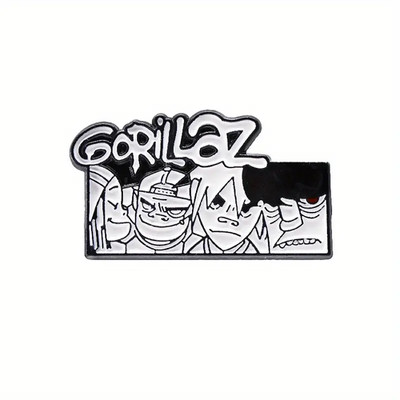BUY 1 GET 1 FREE*-Gorillaz Enamel New Metal Pin Gorillaz Black & White Fornite