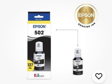 EPSON 502 Ink Bottle Exp 2026  127ml  Black - Genuine  Fresh exp 02/2031