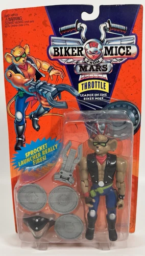 Throttle Biker Mice from Mars 1993 Galoob Action Figure NEW MOSC SEALED
