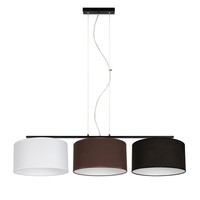 HäNgelampe Esstisch Stoff Weiß Braun Schwarz 100 Cm E27 Pendelleuchte Blendarm