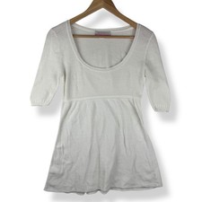 Top Babydoll Tejido Térmico Gofre Y2K De Colección Talla Mediana Bella Swan Femenino EE. UU.