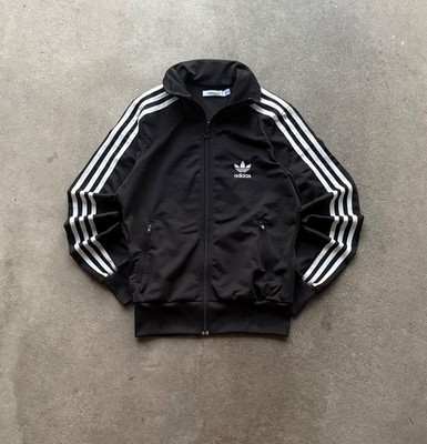 Adidas Retro Jacke Firebird Vintage Trainingjacke Schwarz Damen - Größe S -