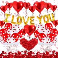 Valentines Day I Love You Balloons Set - Romantic Valentine's Day Decorations