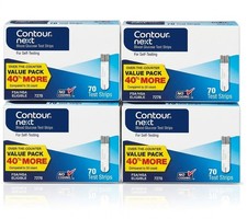 4x Contour Next Blood Glucose Test Strips 70ct 280 Total Exp 09/2027 