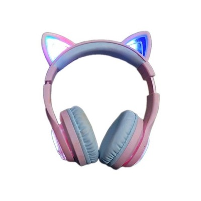 iClever BTH13 Cat Ear LED Light Up Bluetooth Headphones with Volume Limited 