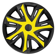 Tapacubos de 14 pulgadas set de 4 NRM N-Power plástico ABS amarillo-negro