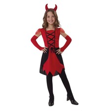 Disfraz de Halloween totalmente ghoul clásico diablo para niñas mediano