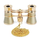 3X25 Opera Viewing Binoculars  Metal with Handle/Chain Ladies Retro Small9353