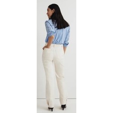 Madewell The Perfect Vintage Wide Leg Jean, size 27, snaps at the hem, MSRP 128