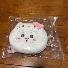 Chiikawa x Sanrio Hello Kitty Face Pochette 2WAY Plush Pouch Collab New Japan