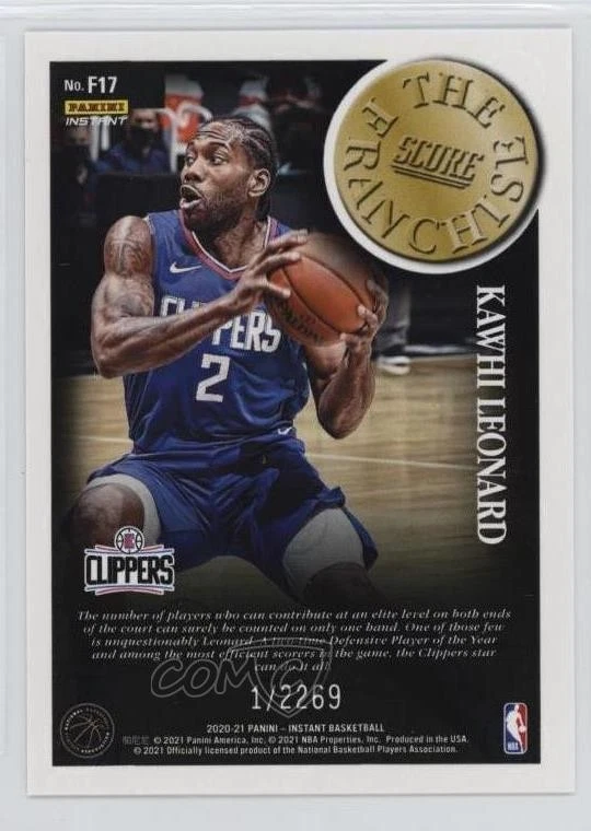 2020-21 Panini Instant The Franchise /2269 Kawhi Leonard #F17 - Image 2 of 2