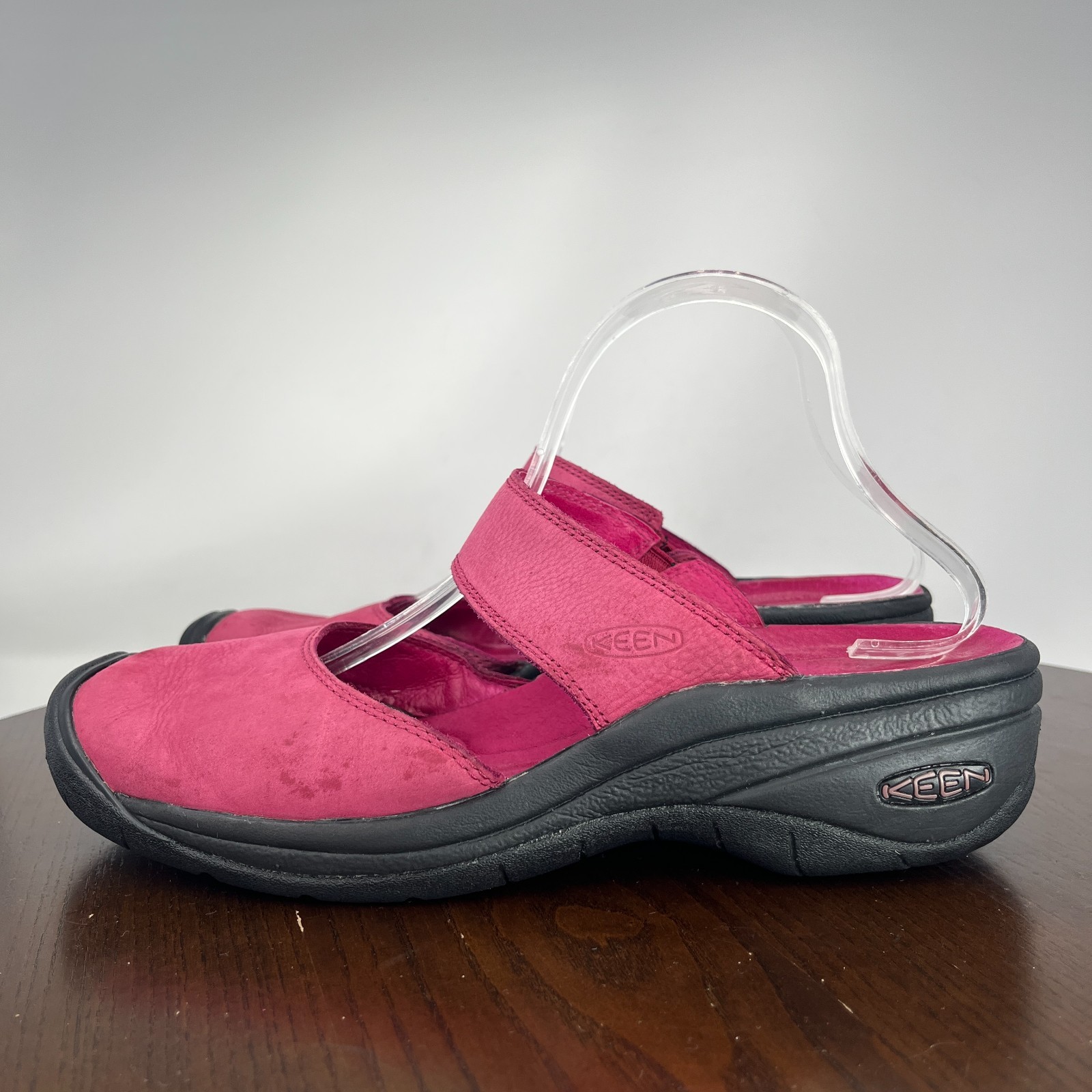 Scarpe Keen Saratoga donna 10 5 pelle viola comode zeppa Mary Jane zoccolo