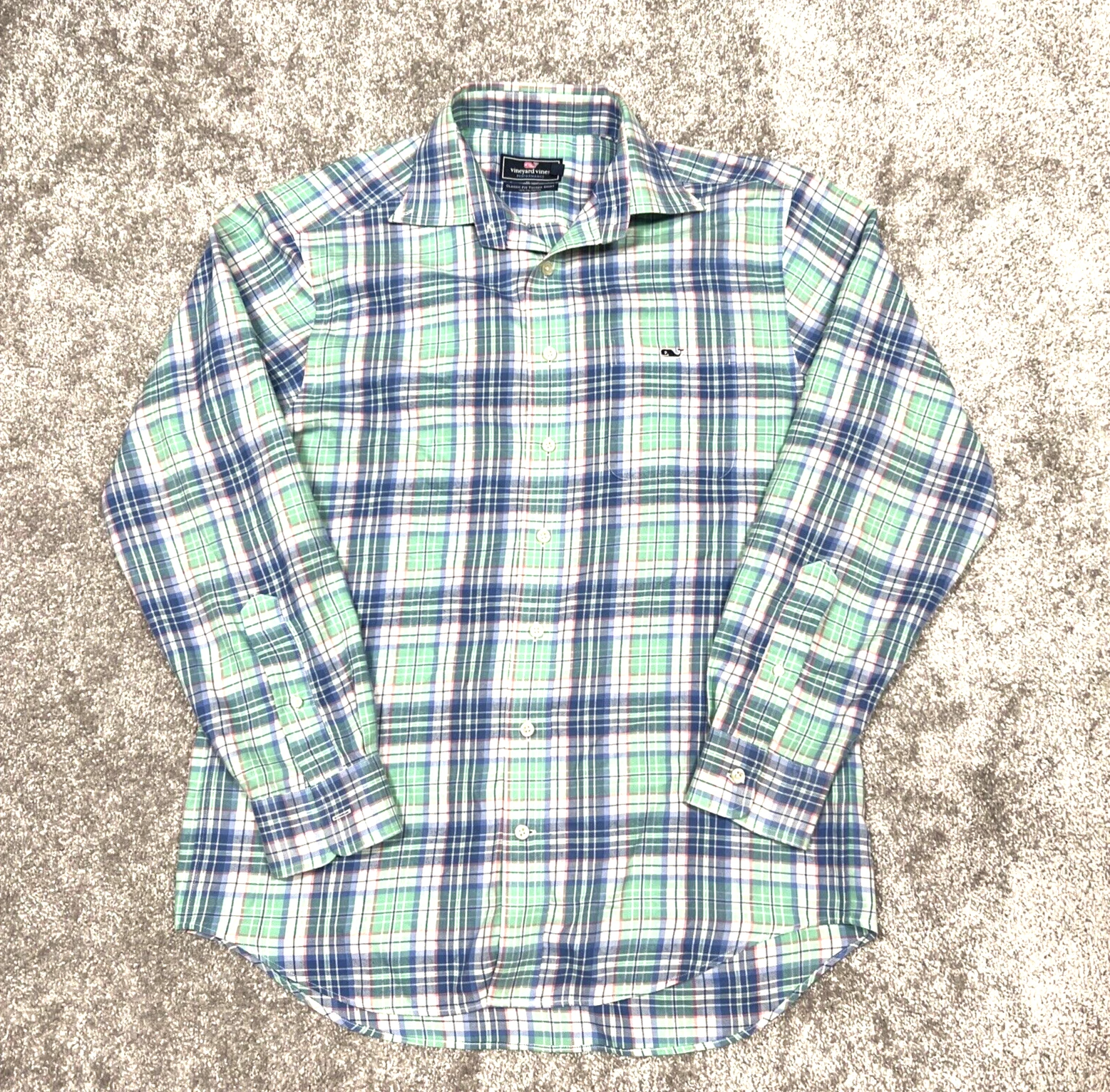 VINEYARD VINES Performance Mens Medium Shirt Long Sleeve Tartan Plaid Multicolor