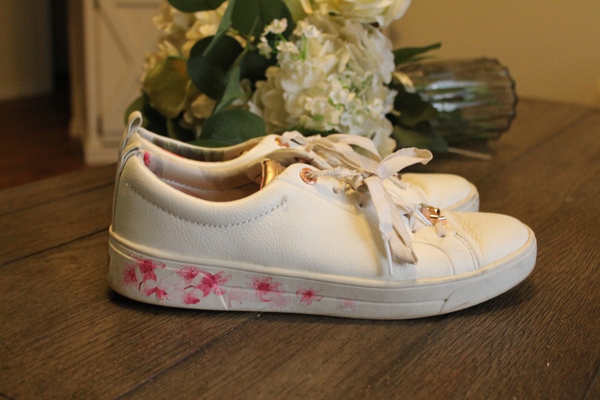 Ted Baker Roully Printed Sole Tennis Trainer Sneakers White