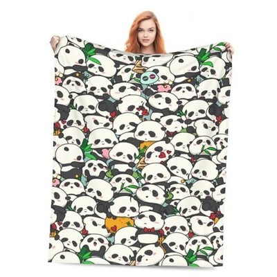 Panda Blanket Super Soft Warm Animal Flannel Throw Blankets for 60''x50'' Panda1