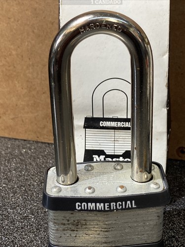 2 Master Lock 5Kalj Padlock, Keyed Alike, Long Shackle, Rectangular Steel Body, - Picture 2 of 12