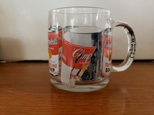 Luminarc Andy Warhol Campbell's Tomato Soup Can Mug Glass Coffee Cup