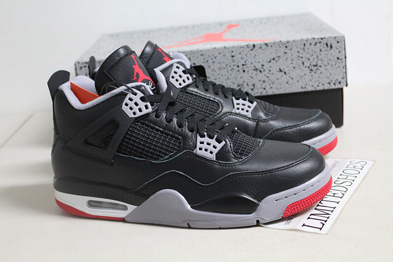 Nike Air Jordan 4 Retro Bred Reimagined Black Fire Red Cement Grey