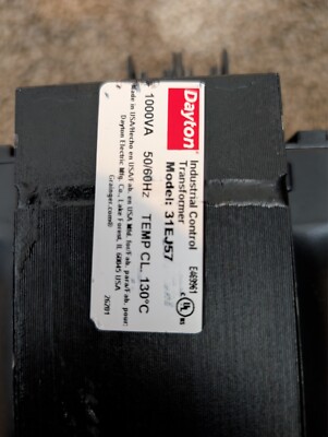 Dayton 31Ej57 Control Transformer, 1 Kva, 80°C, 120V Ac, 208/240/480V Ac