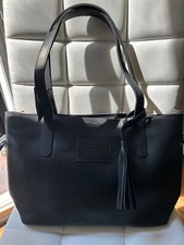 Parker Clay Eden Carryall Zipper Tote Bag Large Black Adjustable Crossbody Strap