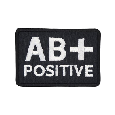be25 Blutgruppe AB + Positive Aufnäher zum aufbügeln Bügelbild Patch 7,4 x 5,1cm