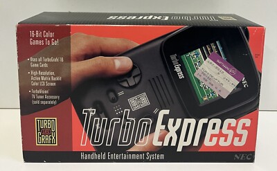 NEC TURBO EXPRESS TURBO GRAFX PORTABLE BOXED CONSOLE TESTED RARE 1990